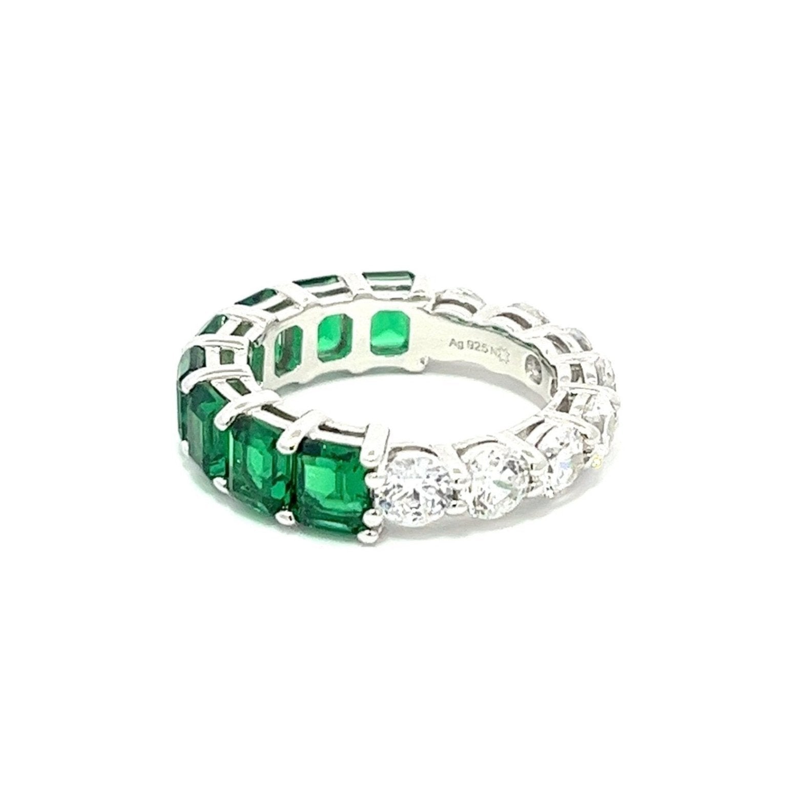 Half/Half Fashion Band Silver Ring by Natkina
