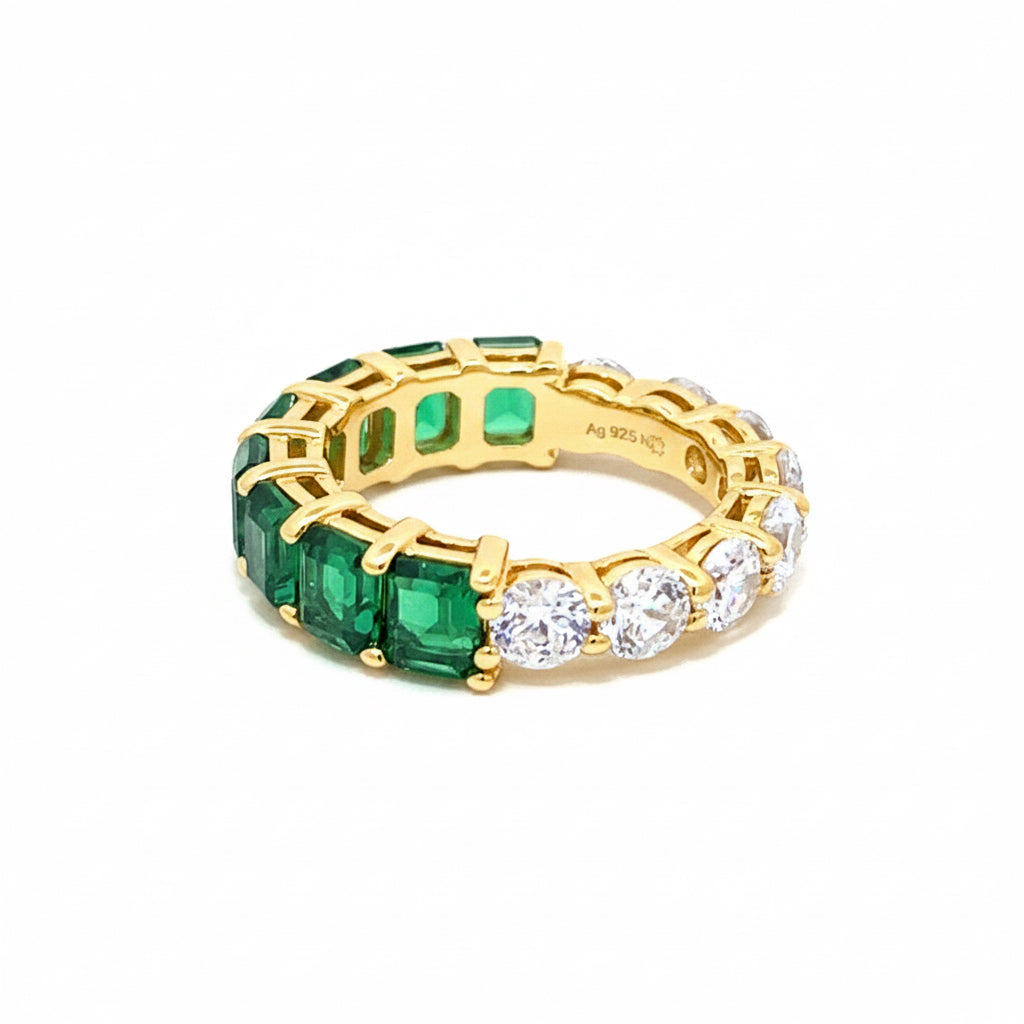 Half/Half Fashion Band Silver Ring by Natkina