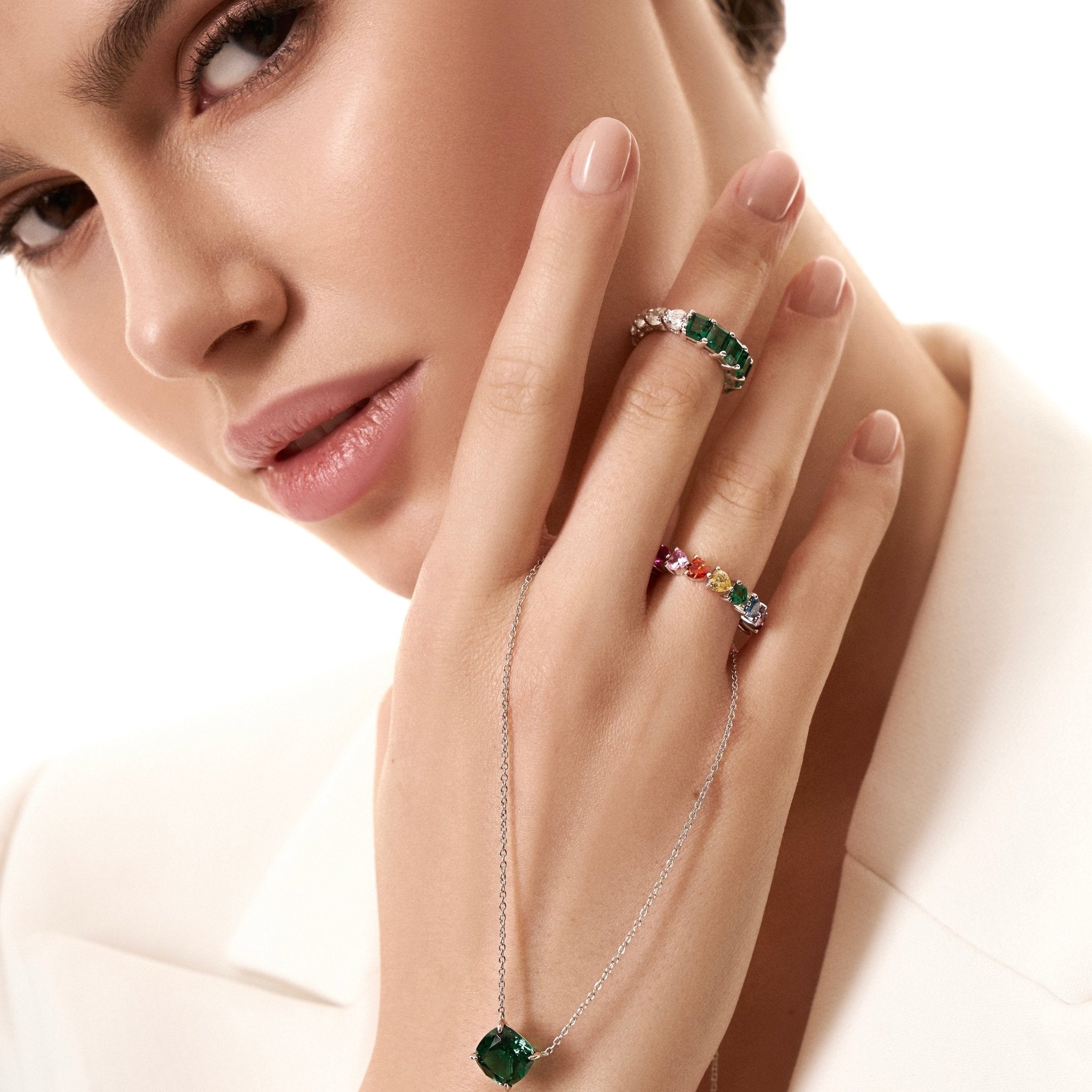 Half/Half Fashion Band Silver Ring by Natkina