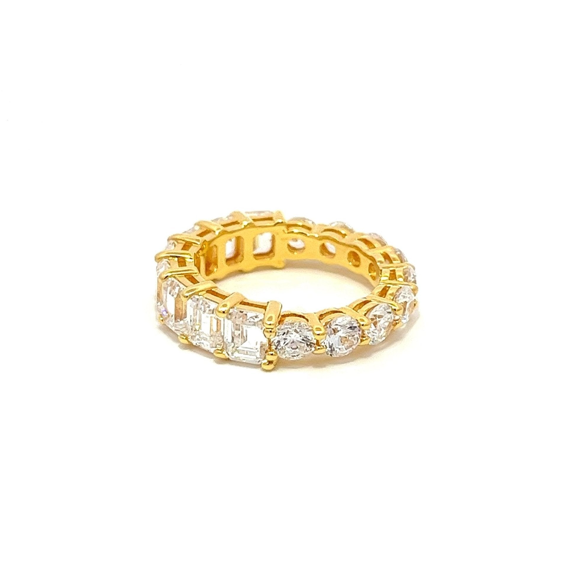 Half/Half Fashion Band Silver Ring by Natkina