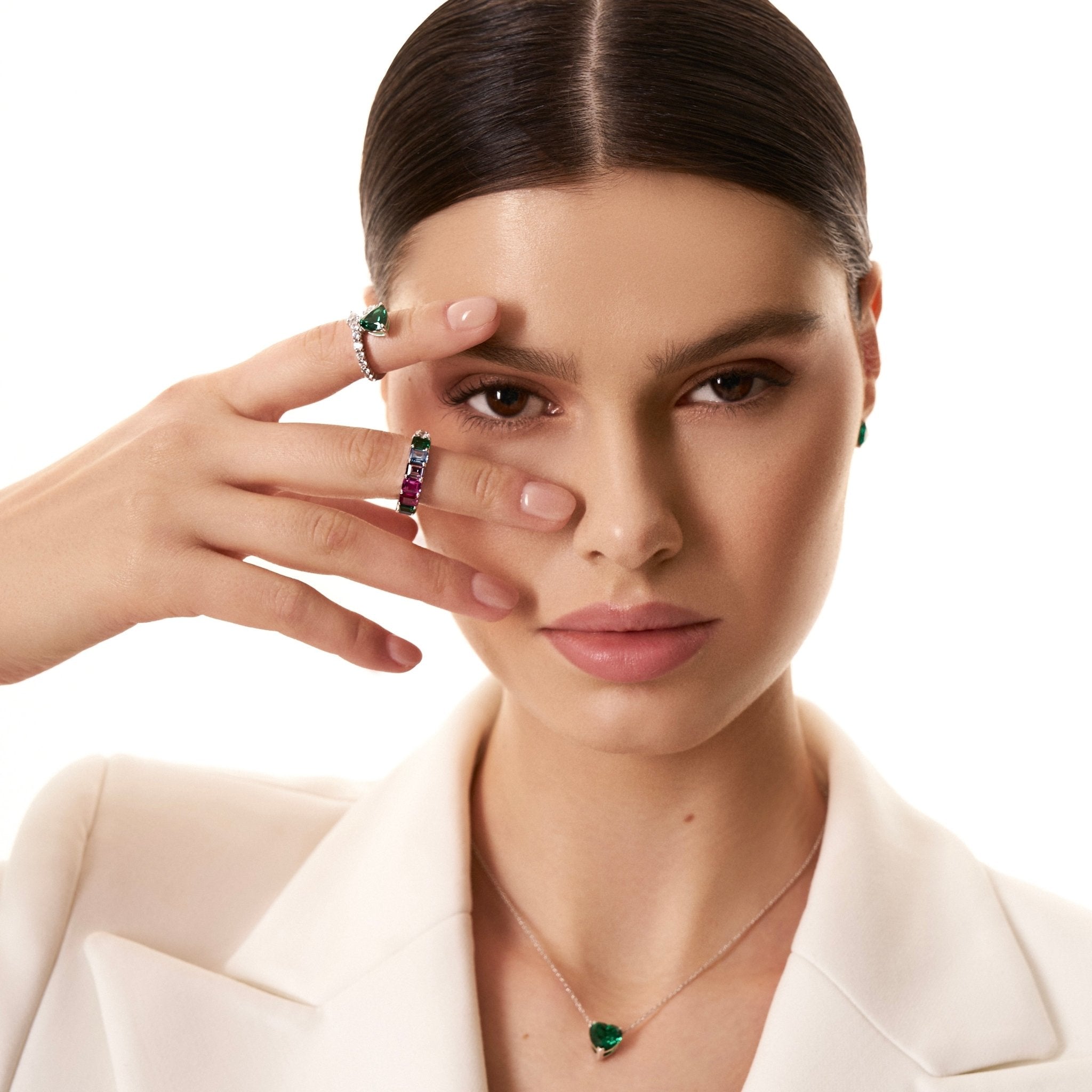 Half/Half Fashion Band Silver Ring by Natkina