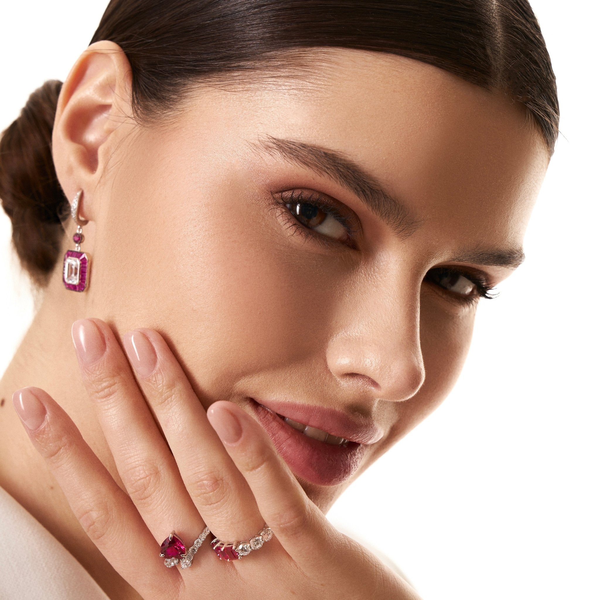 Half/Half Fashion Band Silver Ring by Natkina