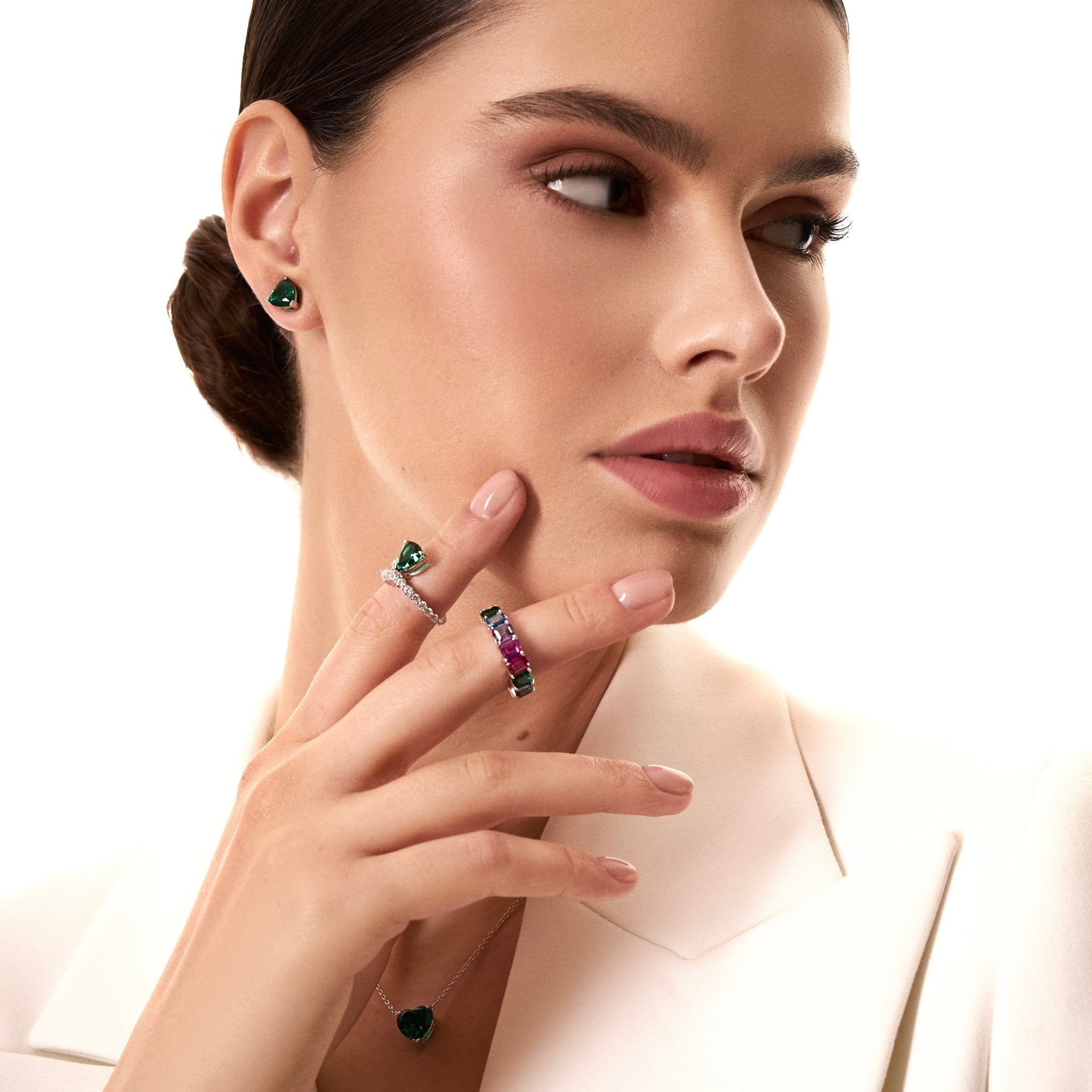 Heart Cut Stud Silver Earrings by Natkina