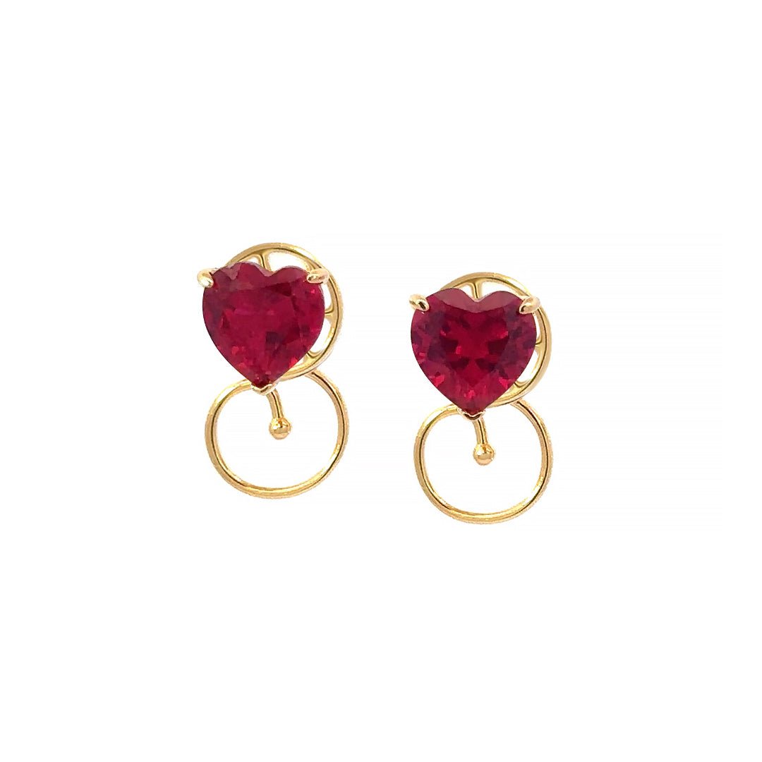 Heart Cut Stud Silver Earrings by Natkina