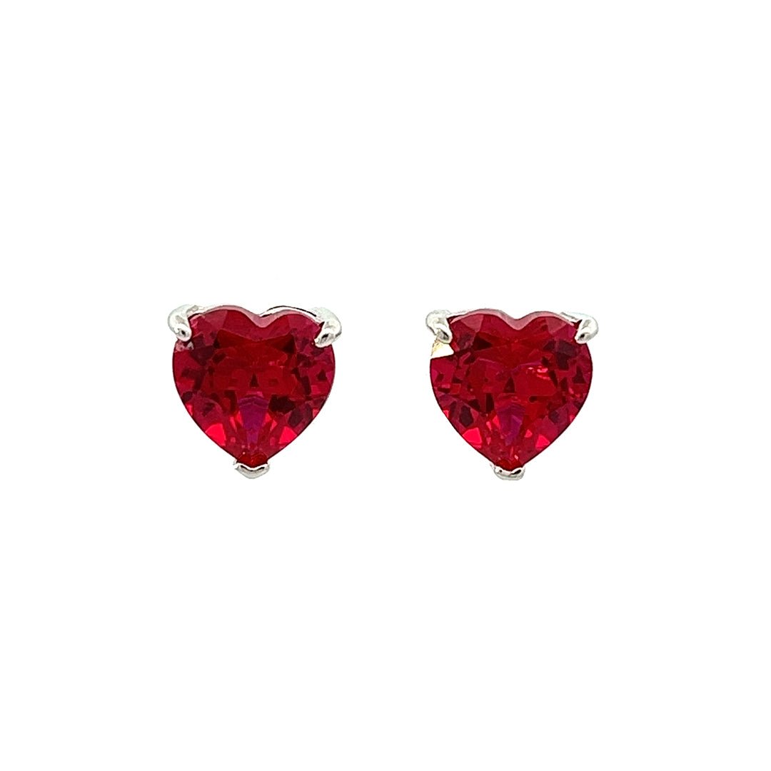 Heart Cut Stud Silver Earrings by Natkina