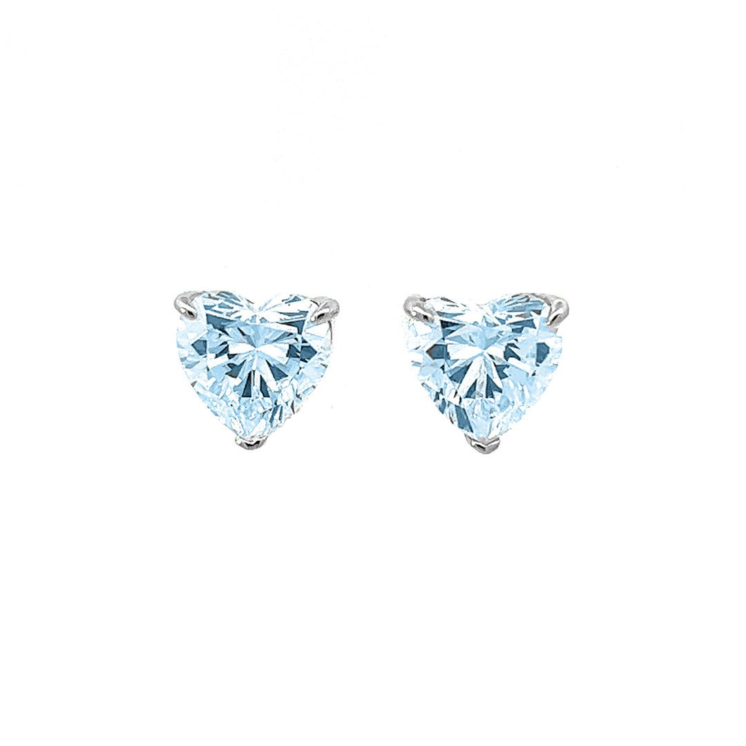 Heart Cut Stud Silver Earrings by Natkina