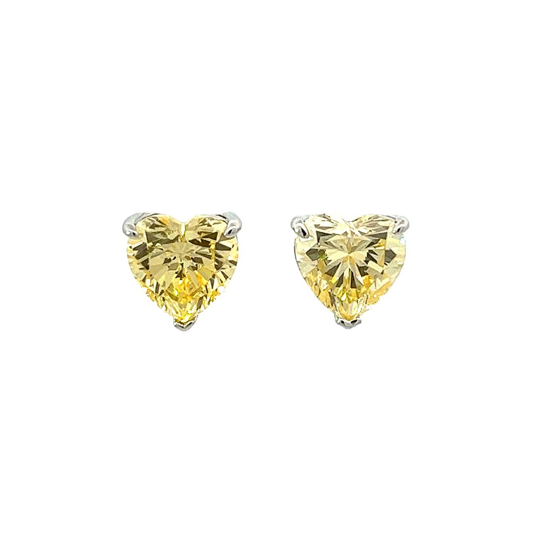 Heart Cut Stud Silver Earrings by Natkina