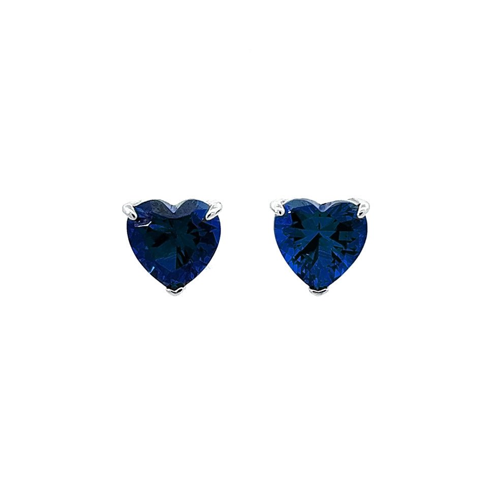 Heart Cut Stud Silver Earrings by Natkina