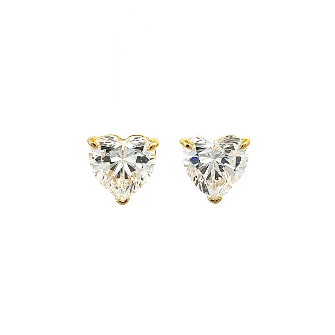 Heart Cut Stud Silver Earrings by Natkina