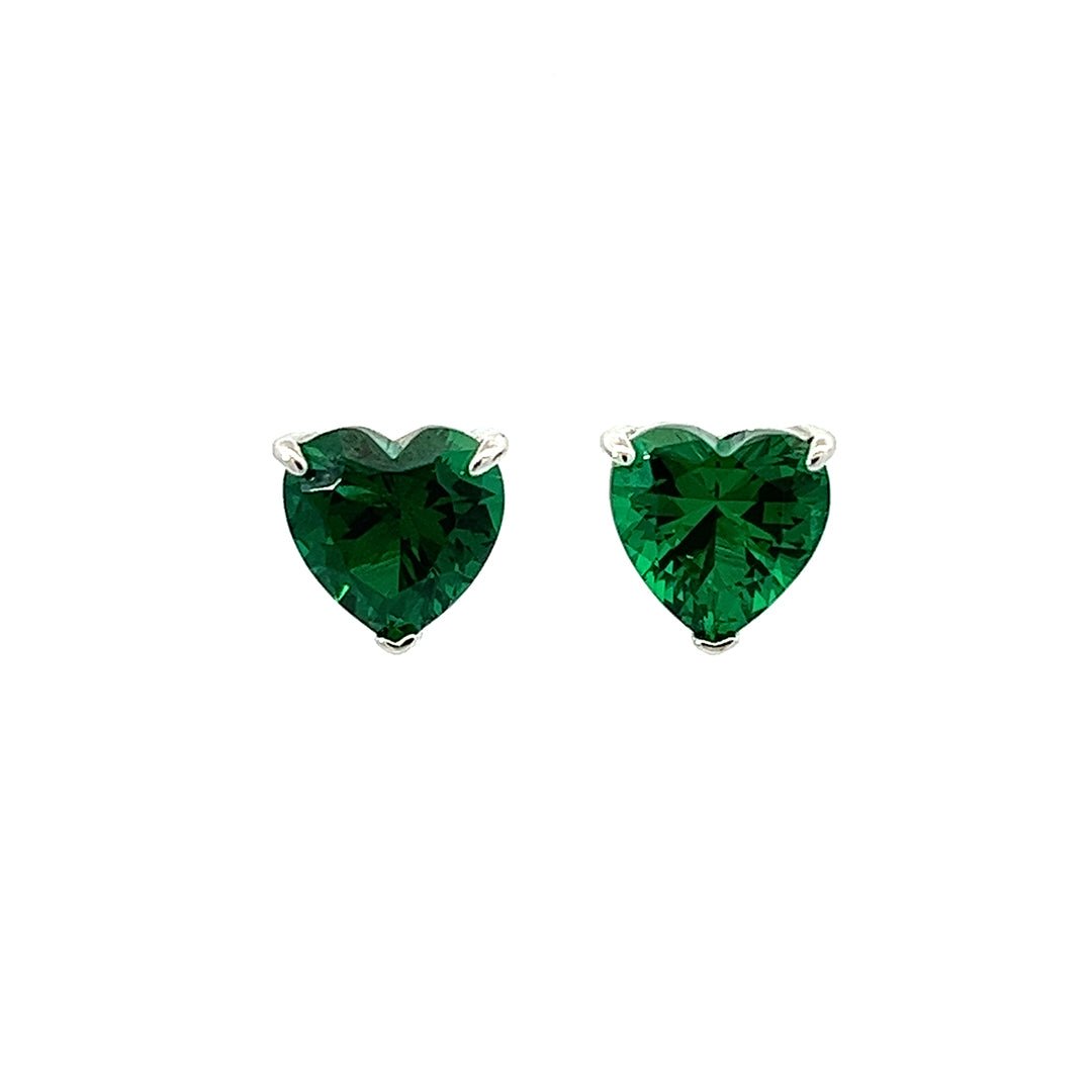 Heart Cut Stud Silver Earrings by Natkina