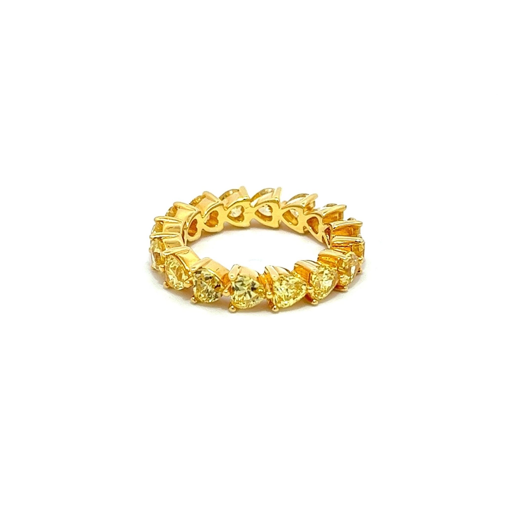Heart Pattern Yellow Gold Platted Silver Ring by Natkina