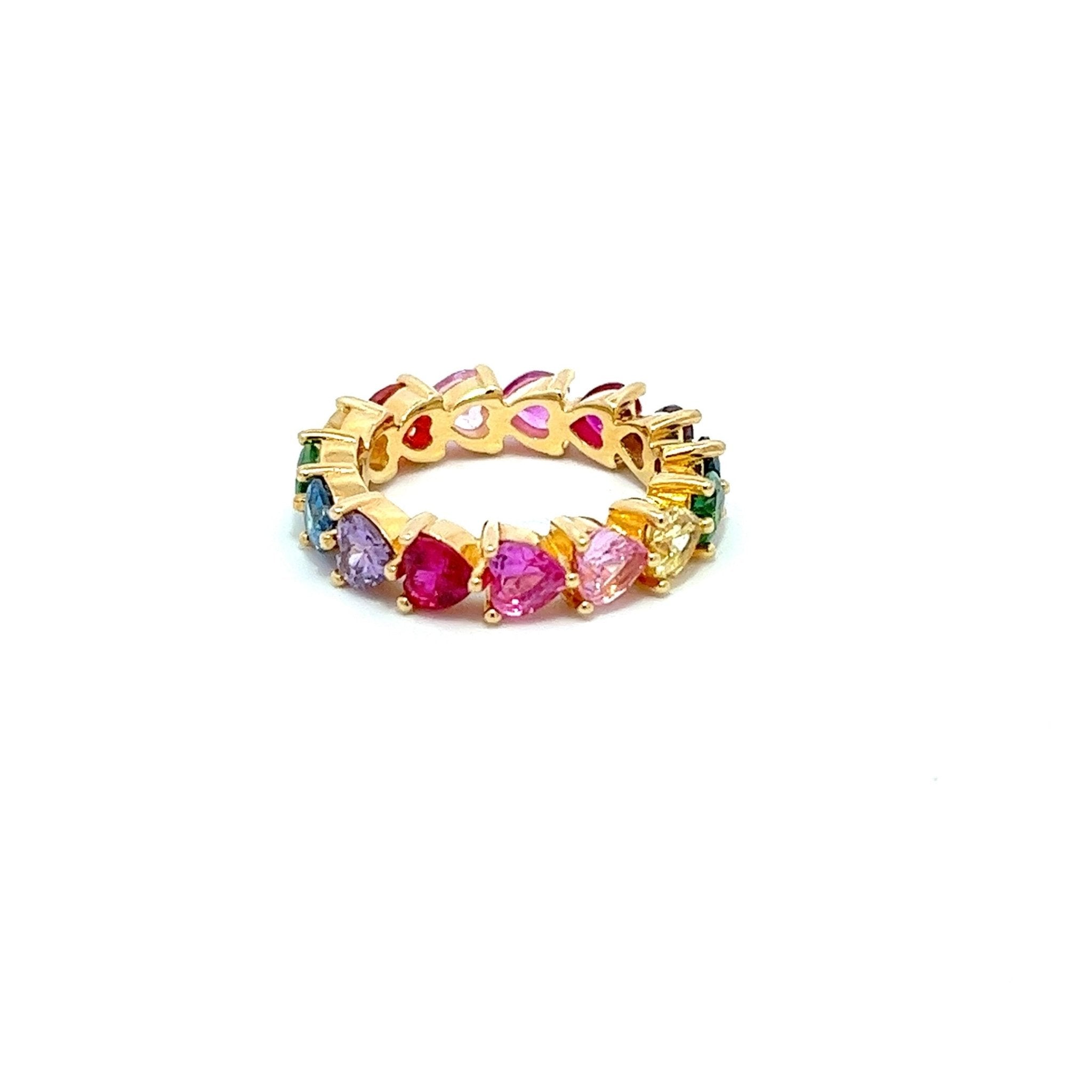 Heart Pattern Yellow Gold Platted Silver Ring by Natkina