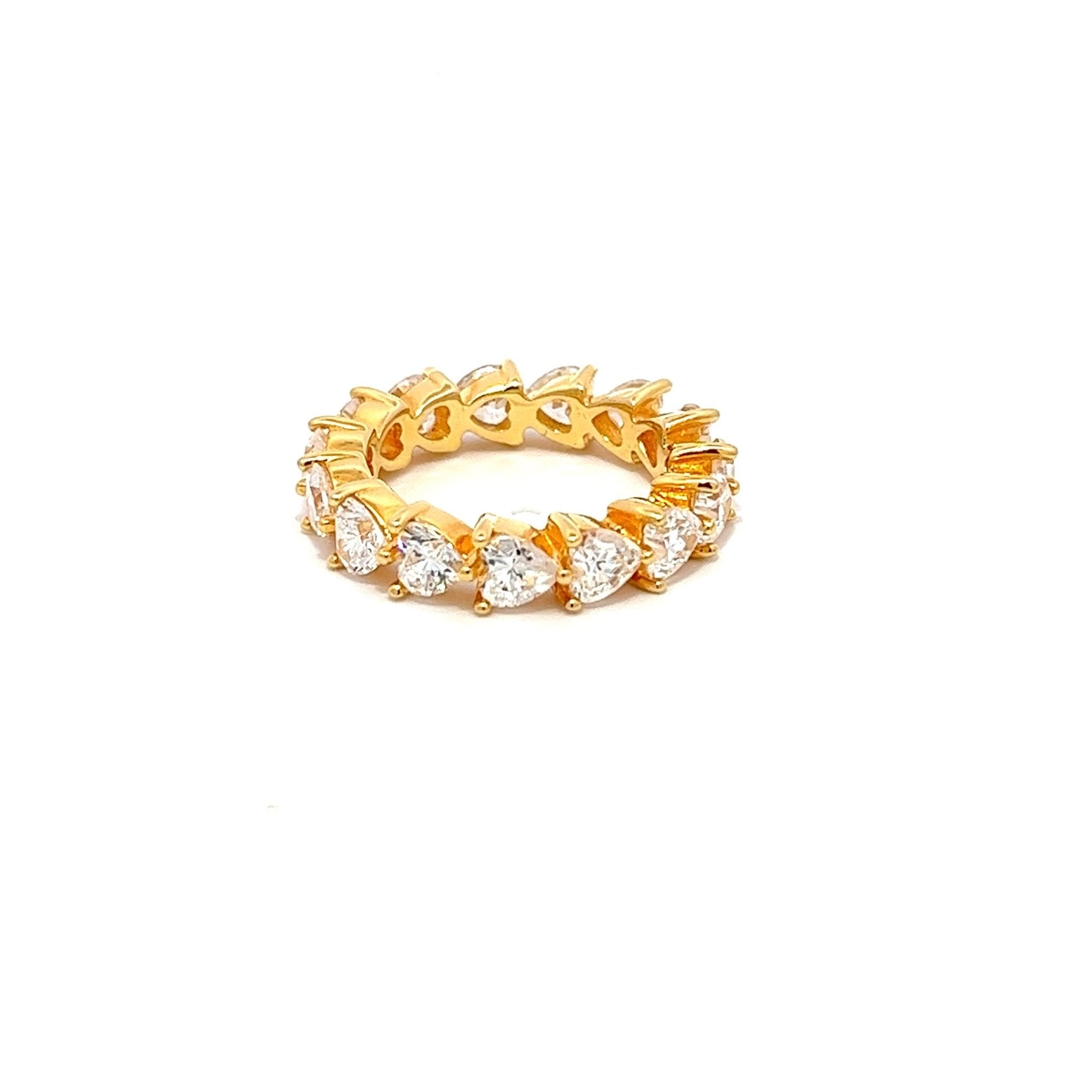 Heart Pattern Yellow Gold Platted Silver Ring by Natkina