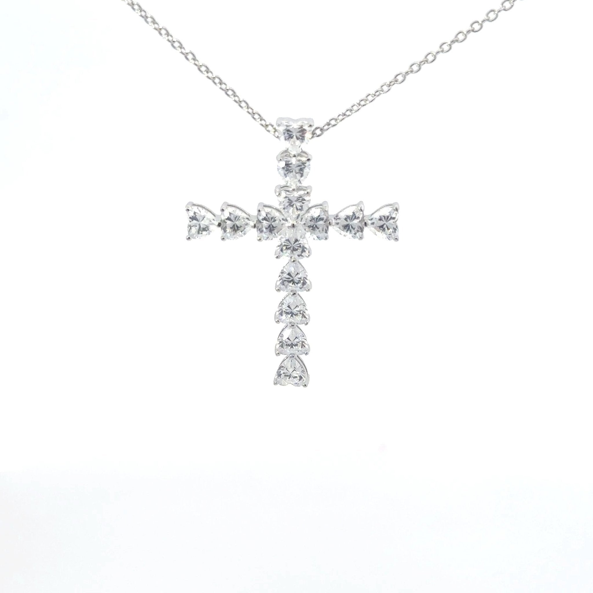Heart Shaped Fancy Silver Cross by Natkina