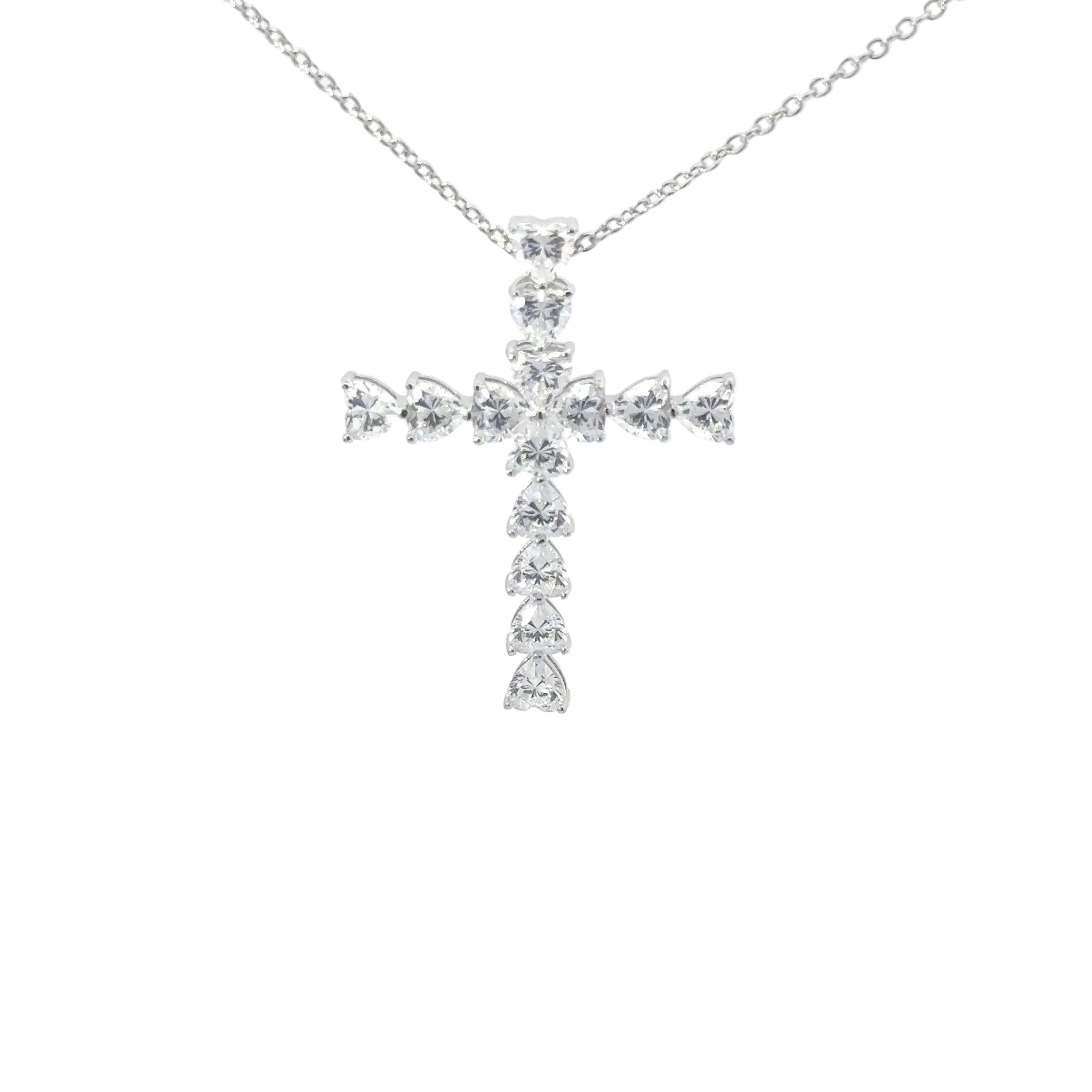 Heart Shaped Fancy Silver Cross by Natkina