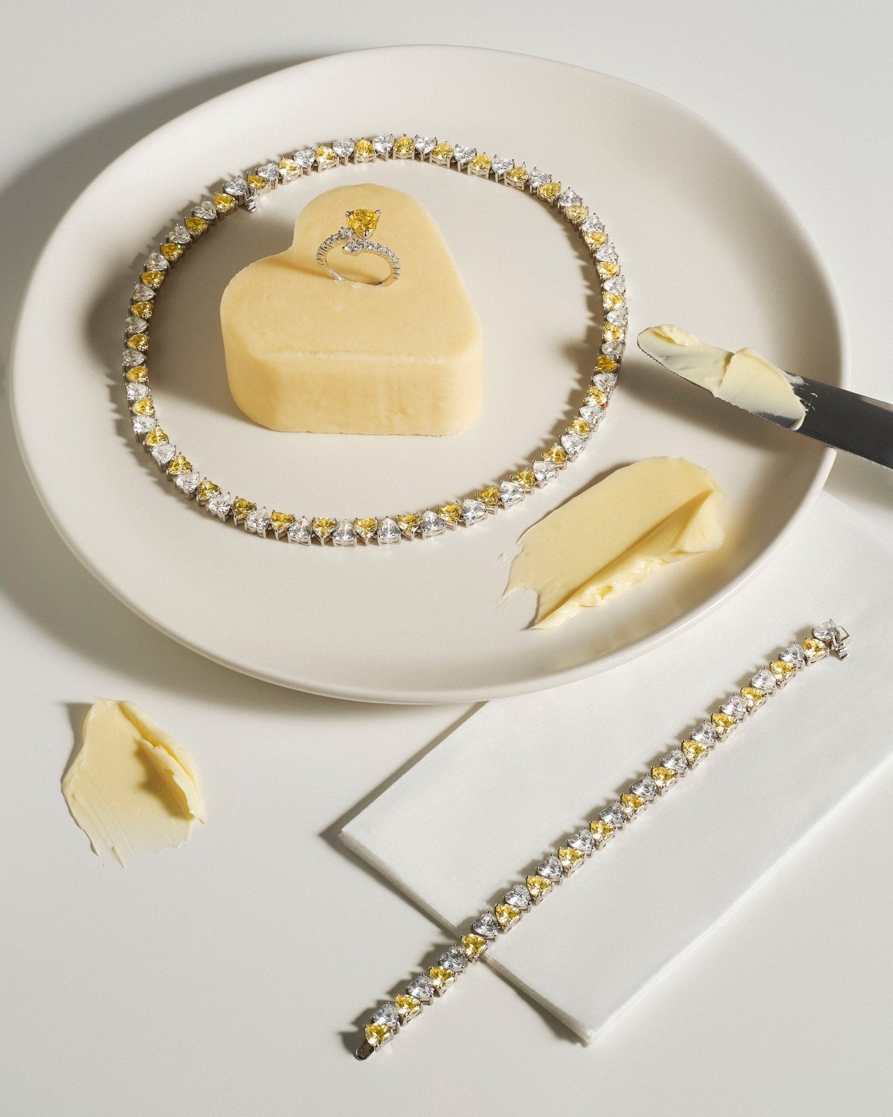 Heart Shaped Tennis Bracelet by Natkina