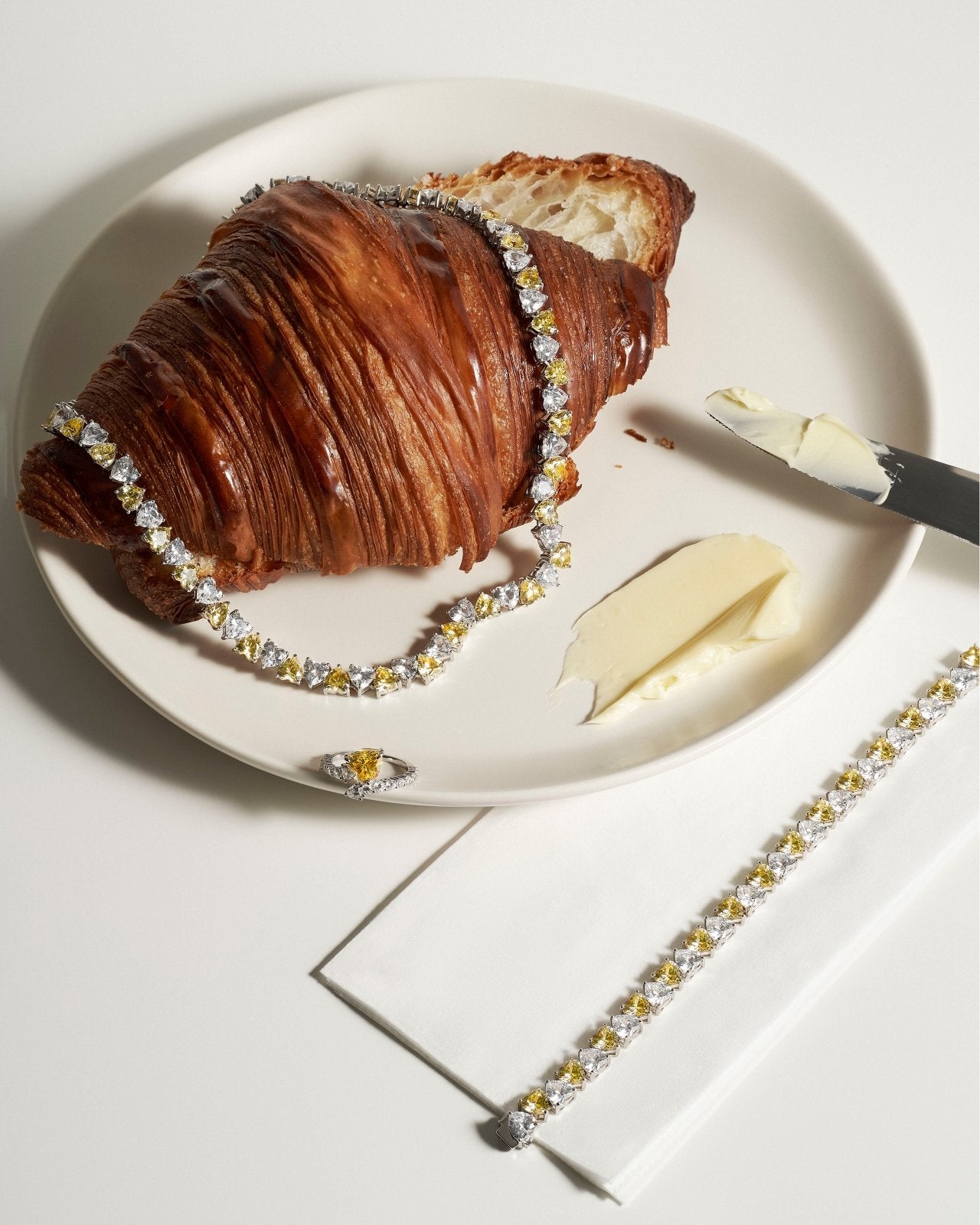 Heart Shaped Tennis Bracelet by Natkina