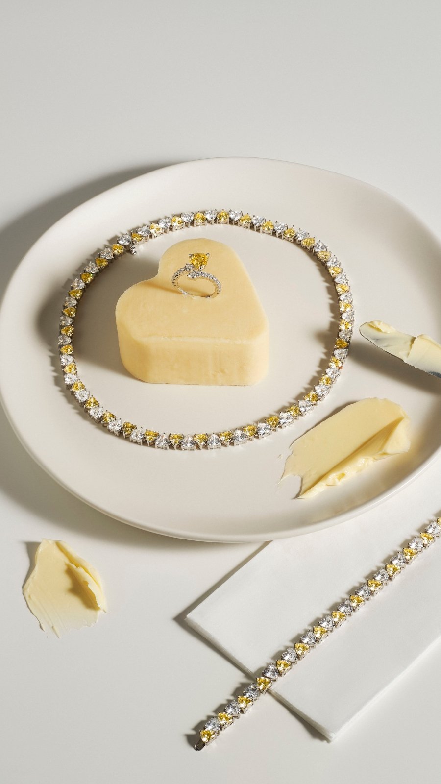 Heart Shaped Tennis Bracelet by Natkina