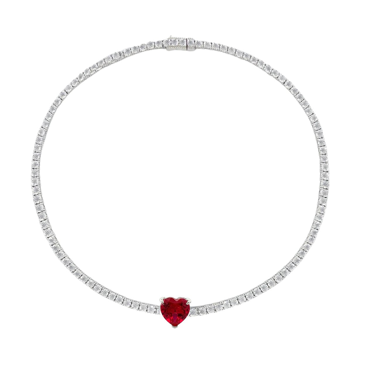 Heart Tennis Silver necklace choker by Natkina