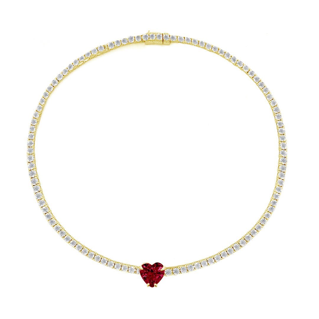 Heart Tennis Silver necklace choker by Natkina