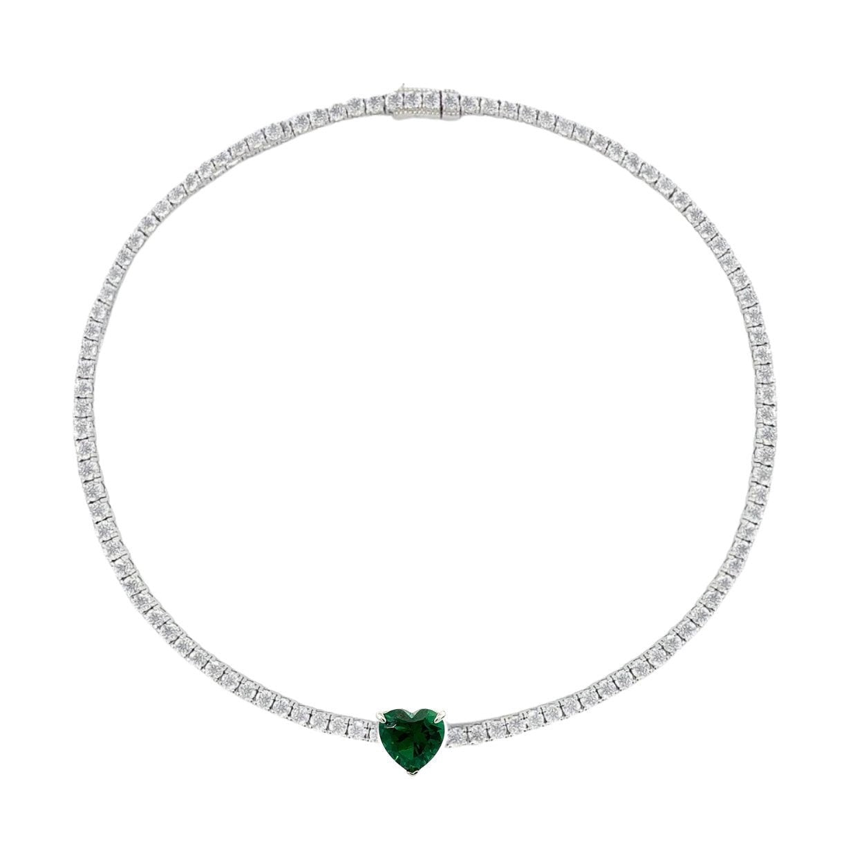 Heart Tennis Silver necklace choker by Natkina