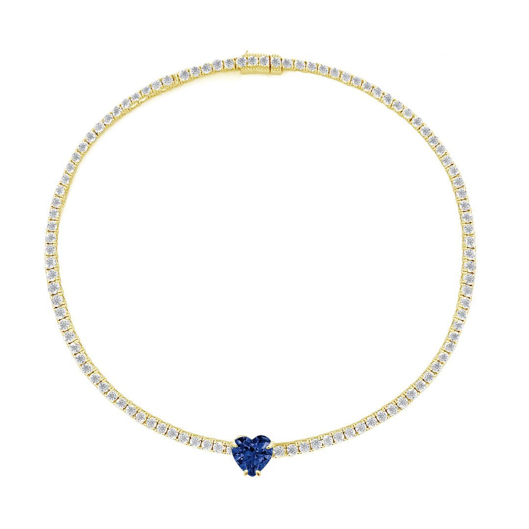 Heart Tennis Silver necklace choker by Natkina
