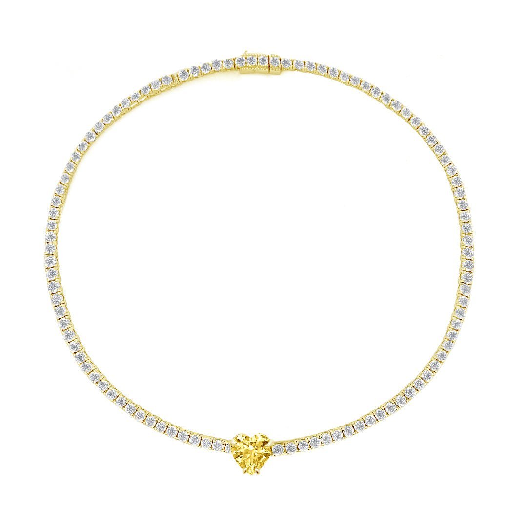 Heart Tennis Silver necklace choker by Natkina