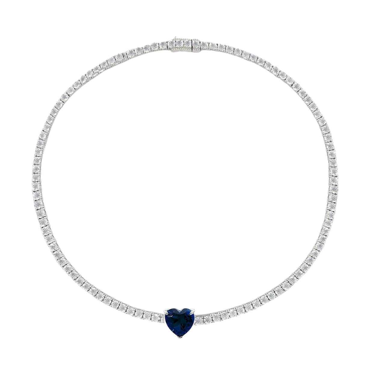 Heart Tennis Silver necklace choker by Natkina