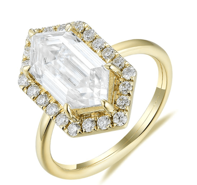 Hexagon Halo Ring by Natkina
