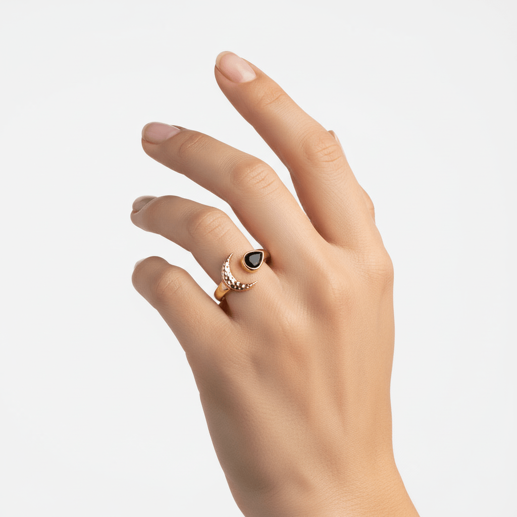 "I Create Miracles" Black Onyx Ring by Kristina Bazan by Natkina