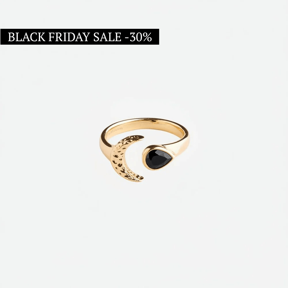 "I Create Miracles" Black Onyx Ring by Kristina Bazan by Natkina