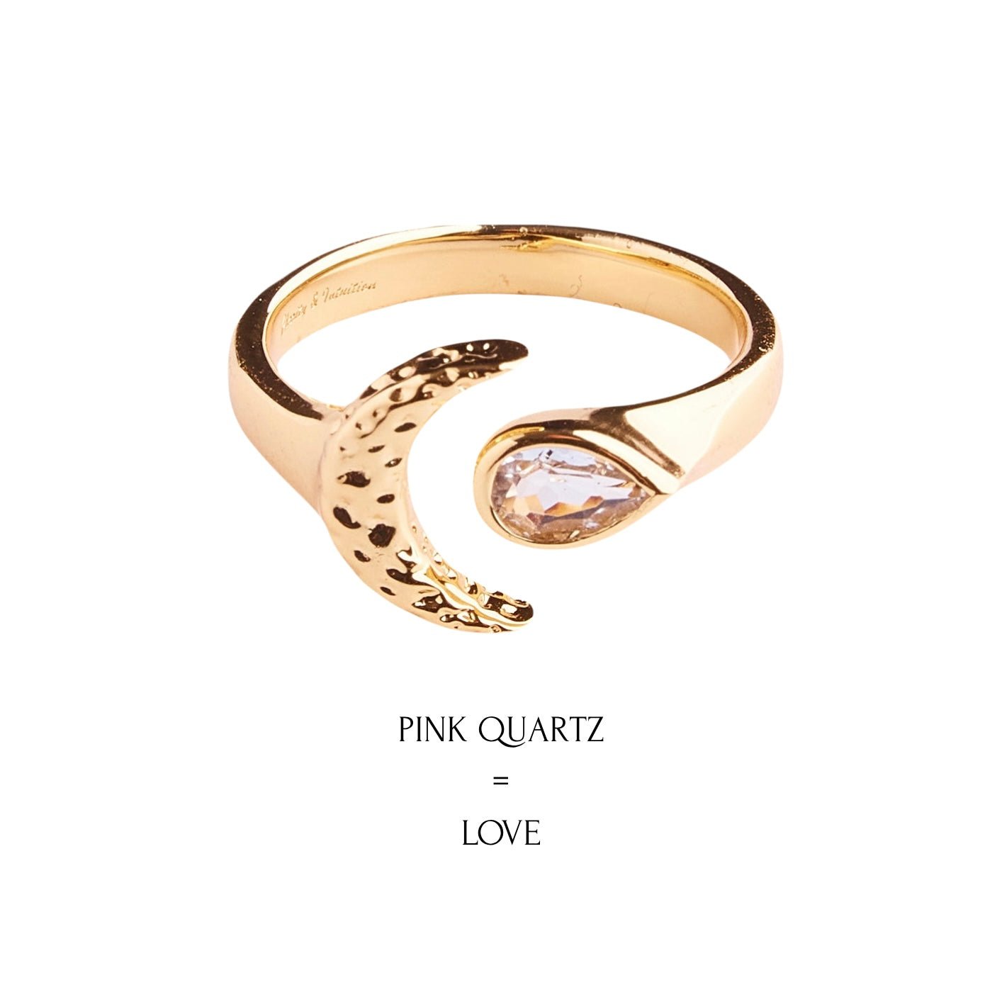 "I Create Miracles" Pearlescent White Moon Stone Ring by Kristina Bazan by Natkina