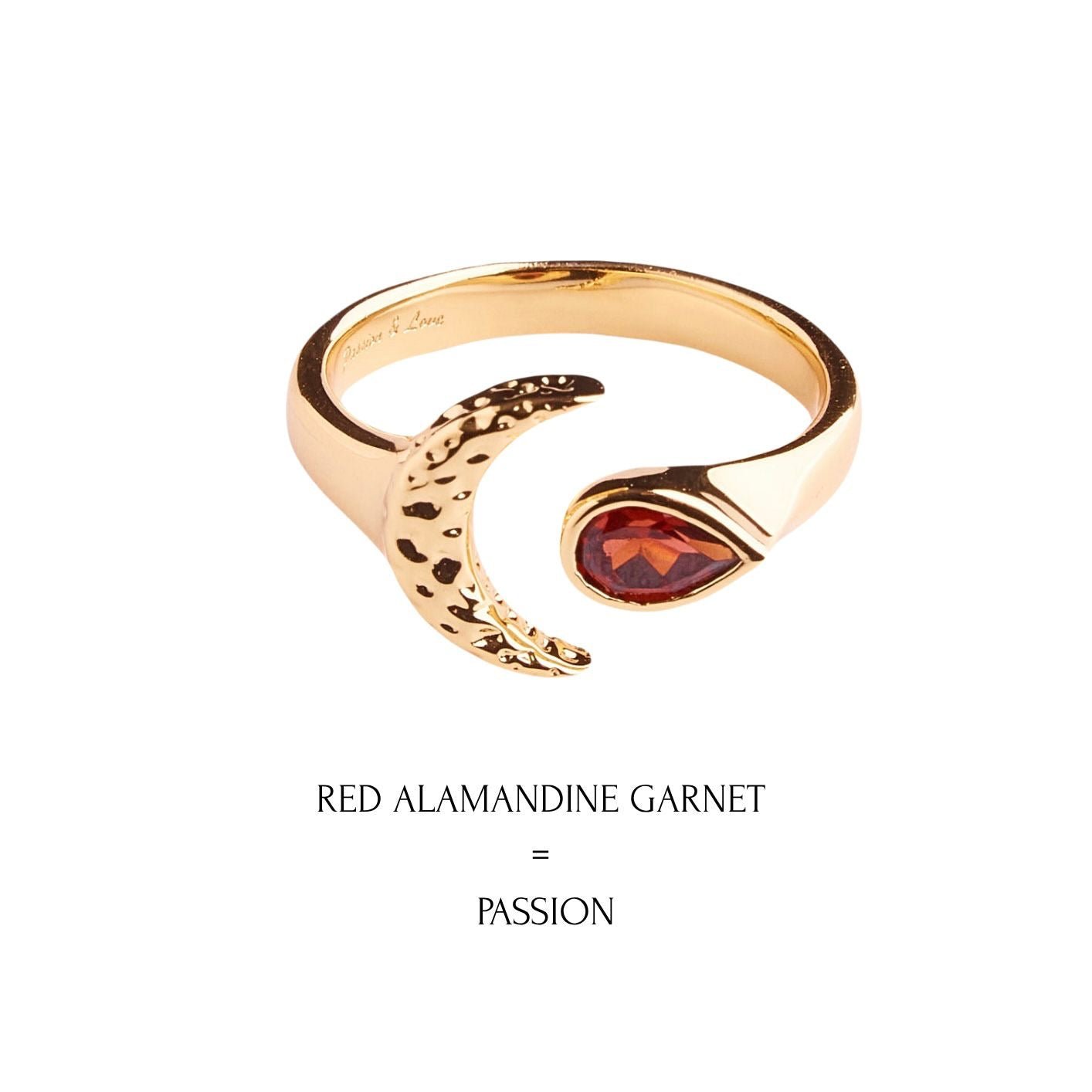 "I Create Miracles" Red Alamandine Garnet Ring by Kristina Bazan by Natkina