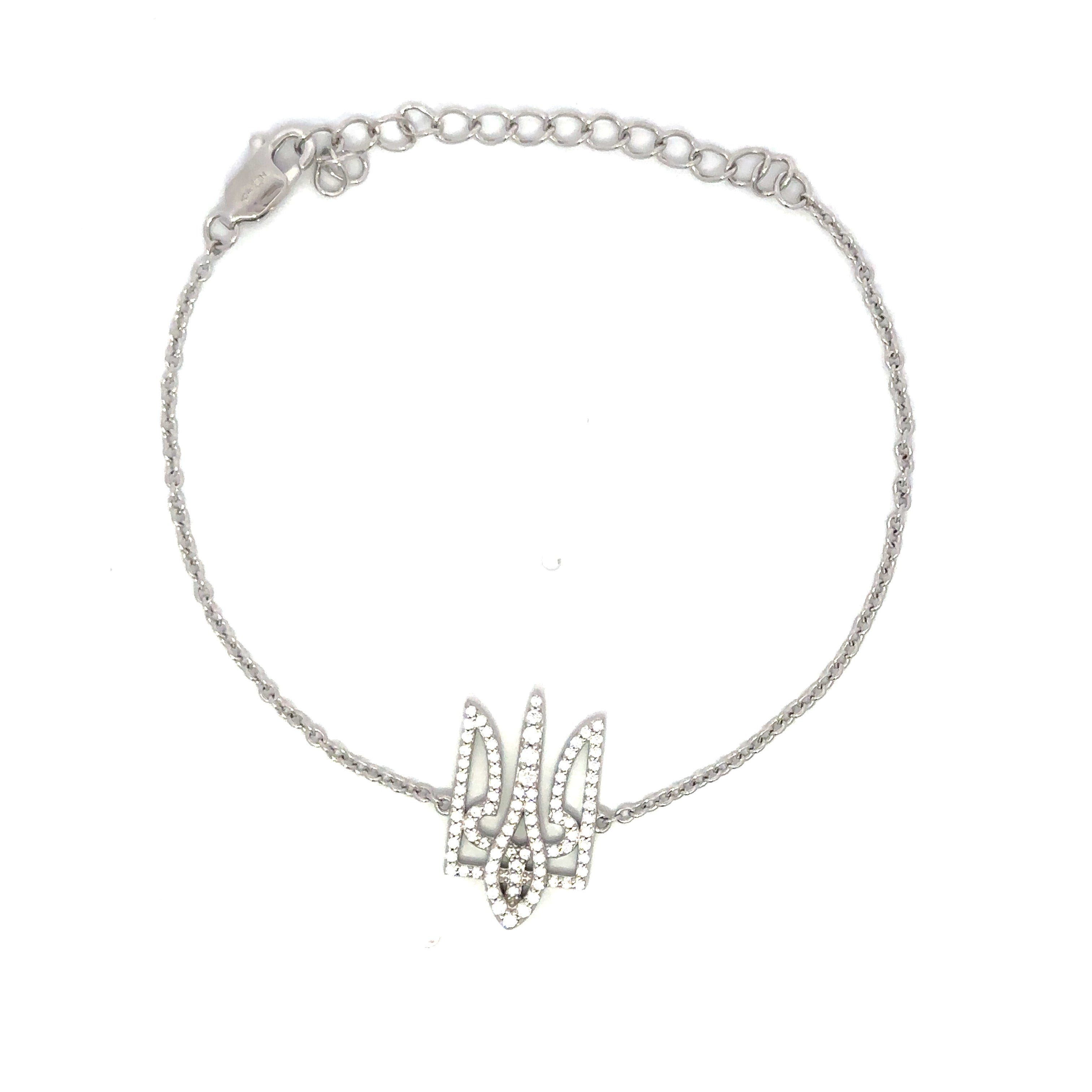 +380 Ukrainian Bracelet with Coat of Arms Zirconia - Natkina