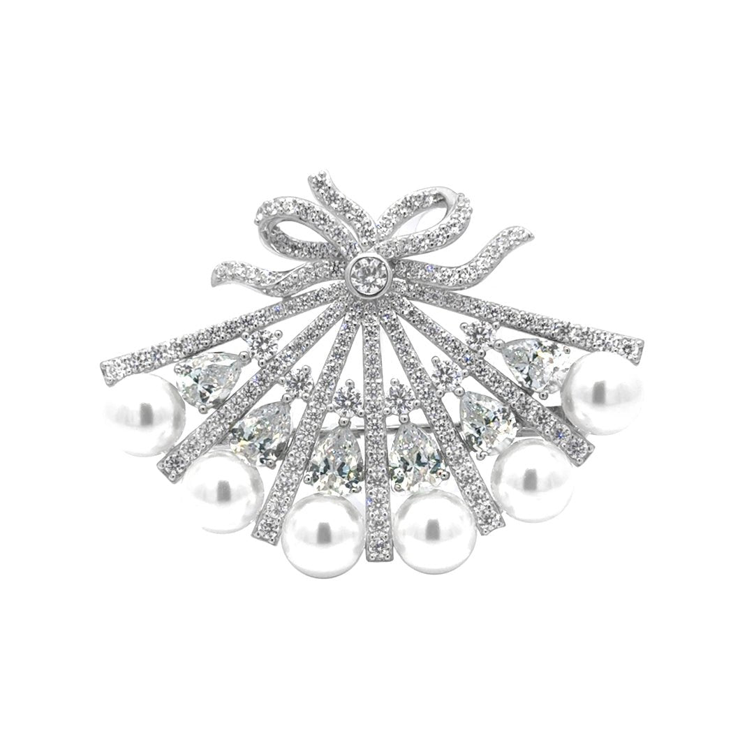 Imperial Fan Bow Brooch by Natkina
