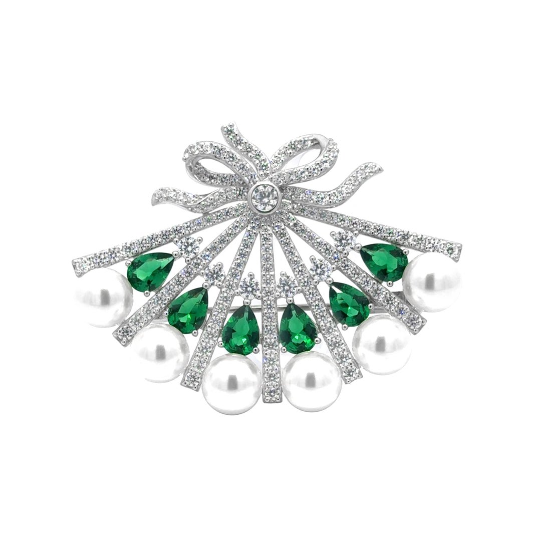 Imperial Fan Bow Brooch by Natkina