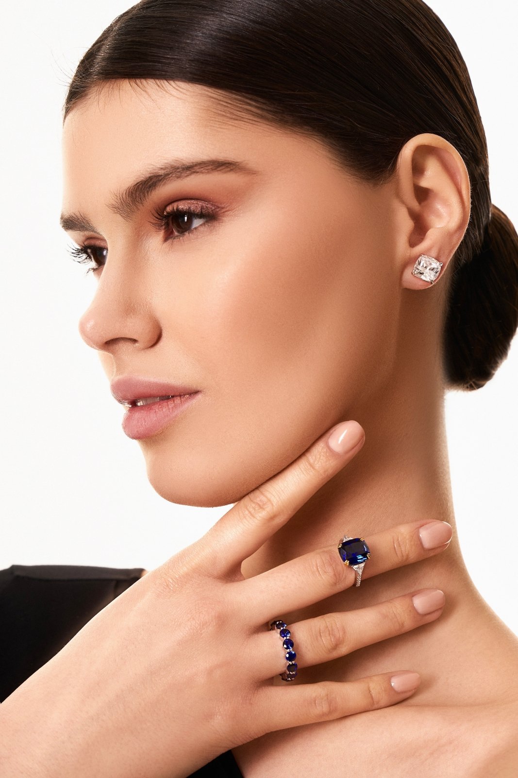 Long Cushion Cut Diamond Alternative Silver Ring Karolina by Natkina