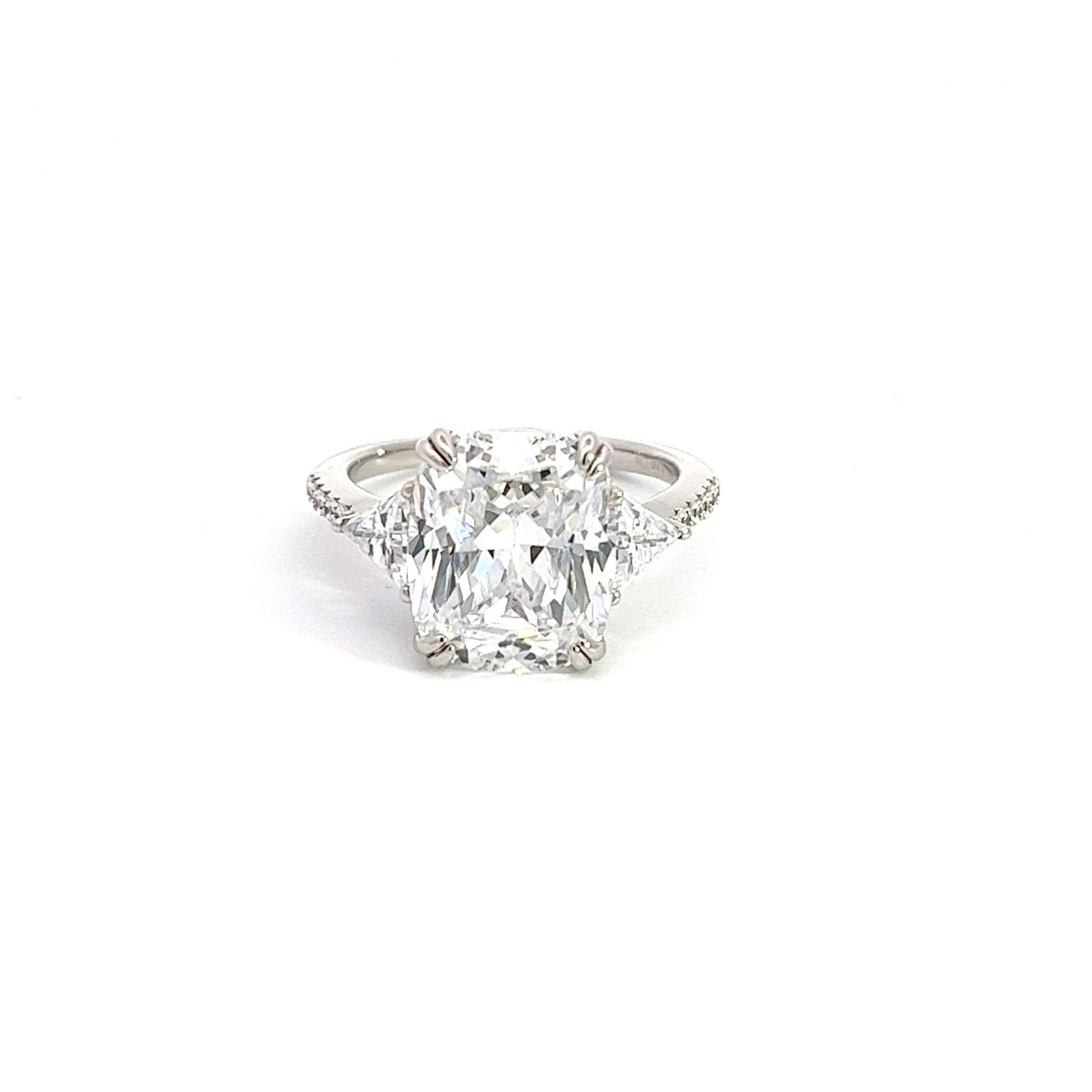 Long Cushion Cut Diamond Alternative Silver Ring Karolina by Natkina