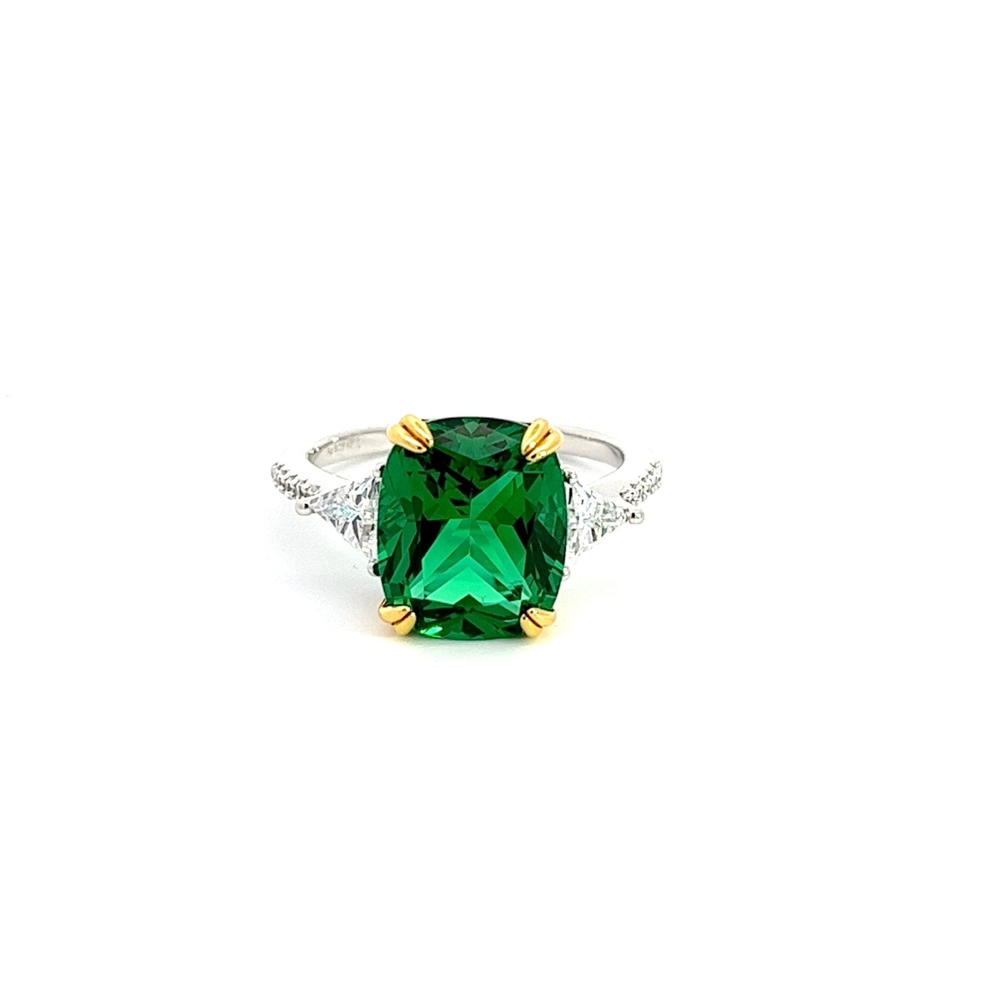 Long Cushion Cut Diamond Alternative Silver Ring Karolina by Natkina