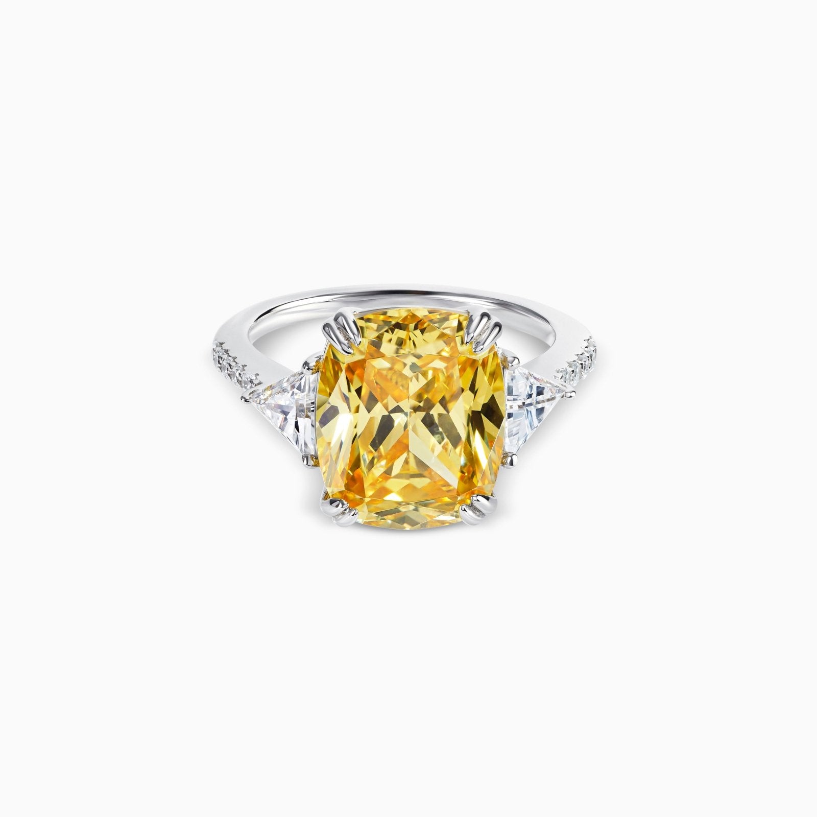 Long Cushion Cut Karolina White Silver Ring by Natkina
