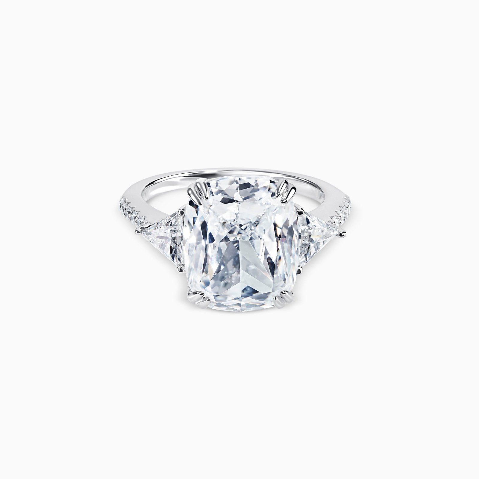 Long Cushion Cut Karolina White Silver Ring by Natkina