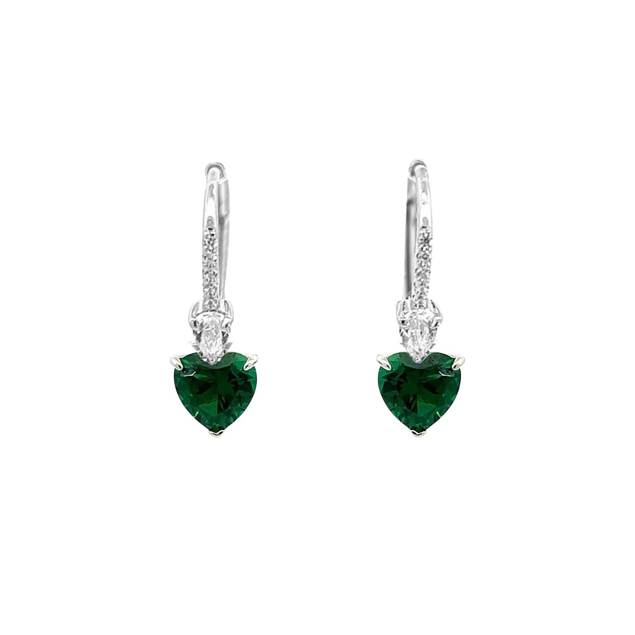 Lover Back Heart Cut Silver Earrings by Natkina