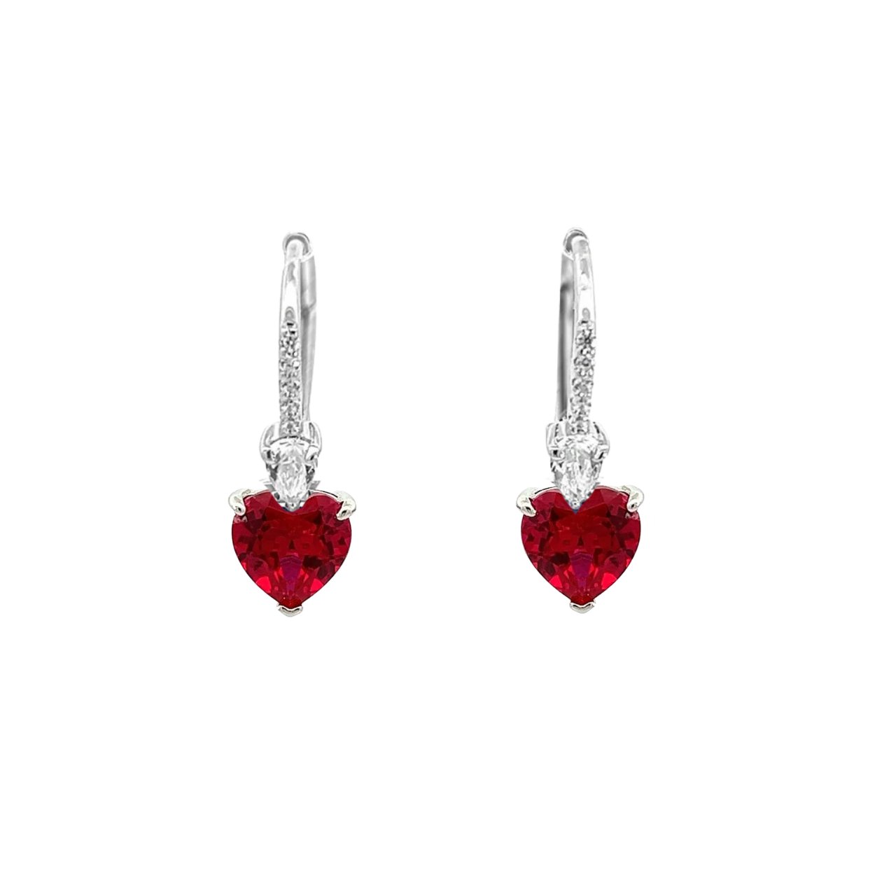 Lover Back Heart Cut Silver Earrings by Natkina