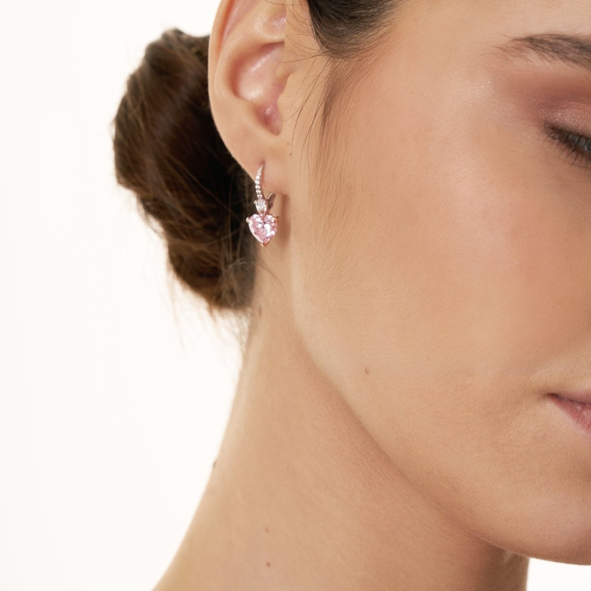 Lover Back Heart Cut Silver Earrings by Natkina