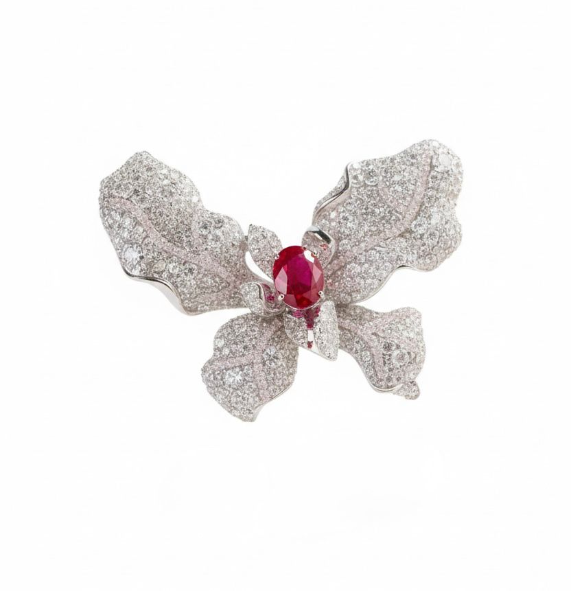 Luminous Splash Butterfly Brooch by Natkina