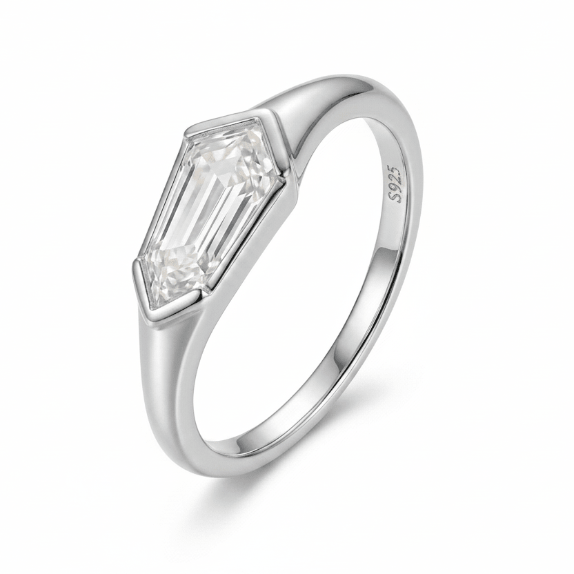 Minimalist Gold Trapezoid Ring by Natkina