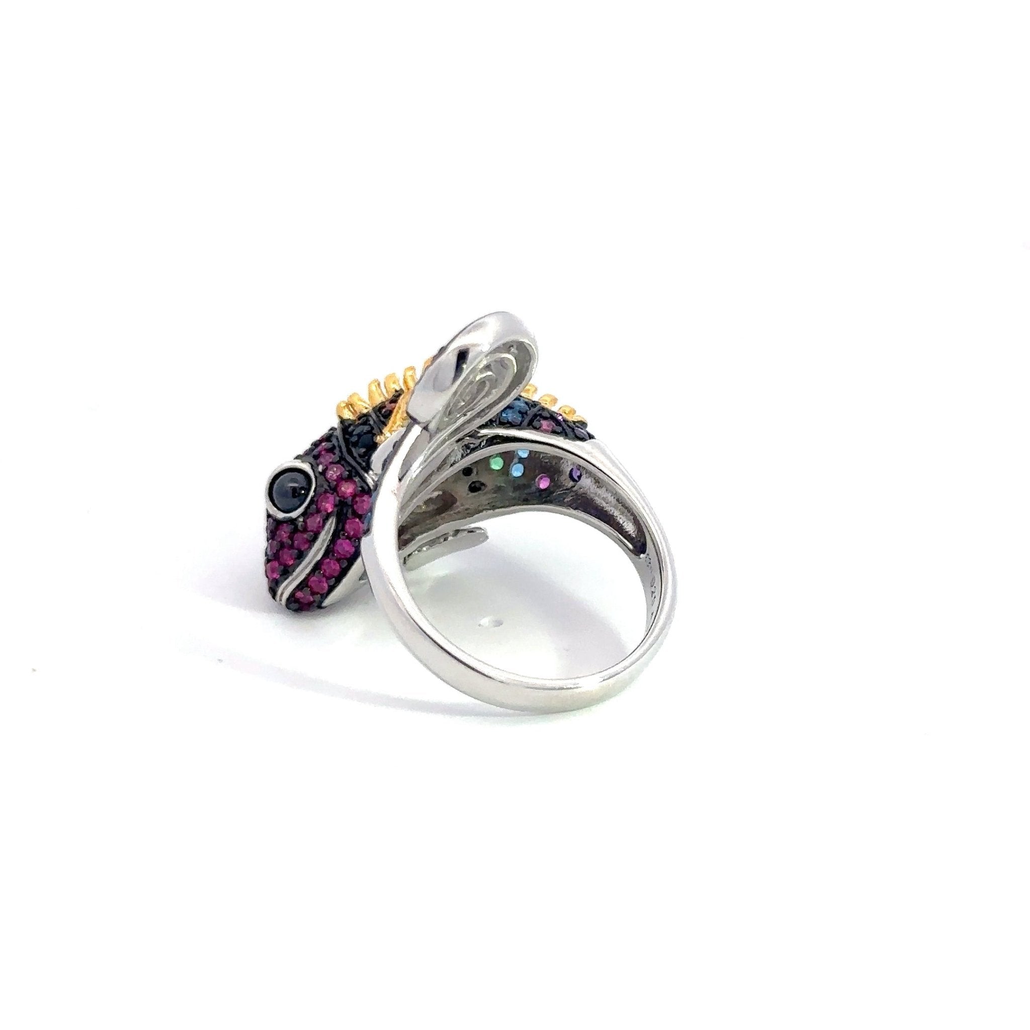 Multicolor Chameleon Silver Ring by Natkina