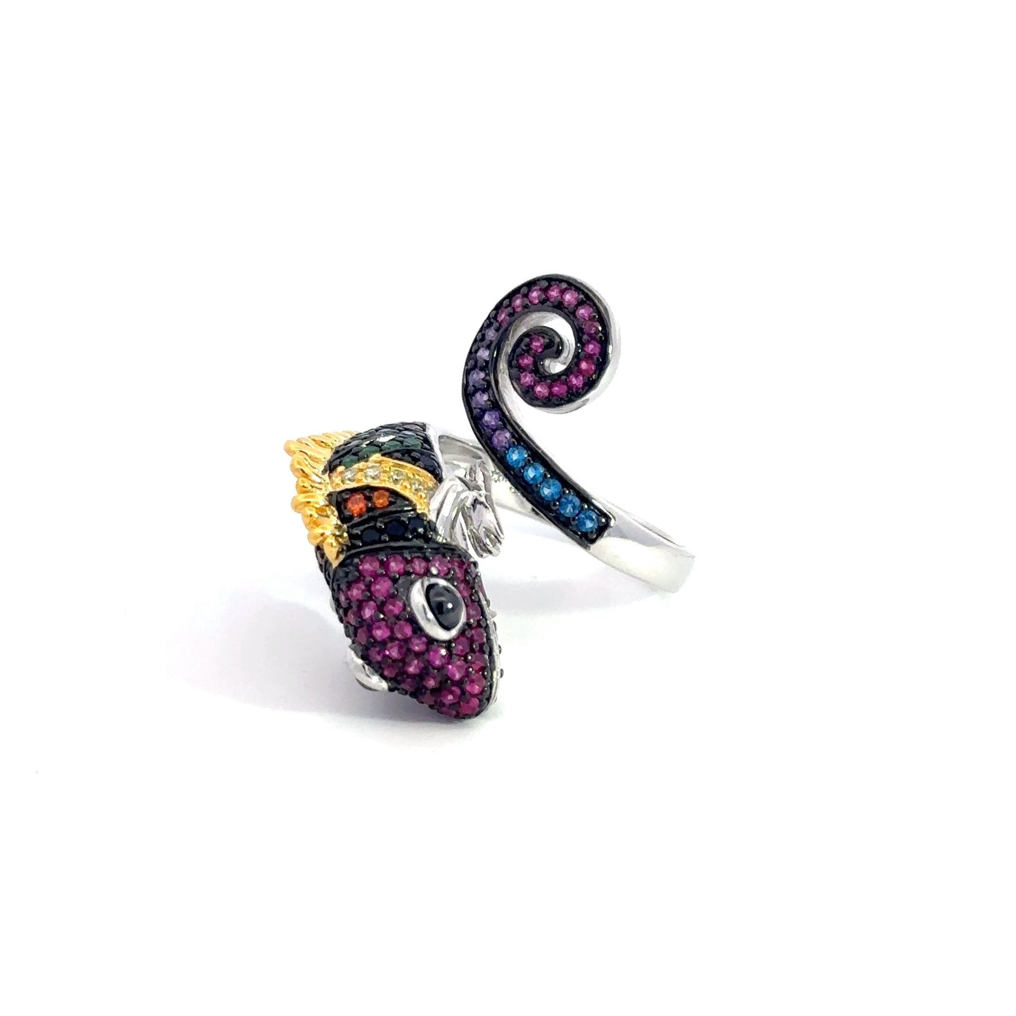 Multicolor Chameleon Silver Ring by Natkina