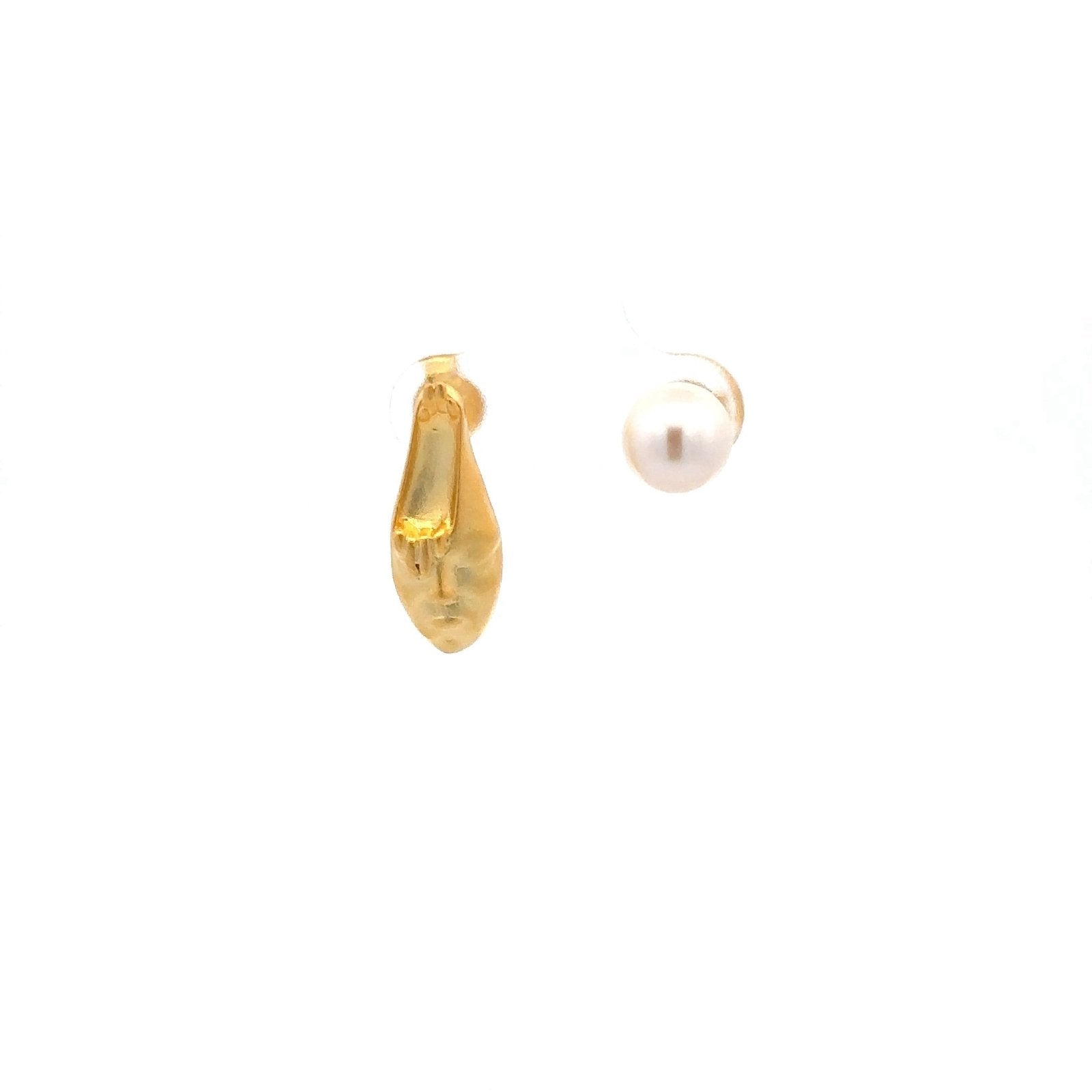 My Fight Mono Pearl Silver Stud Earrings Body Shape Collection by Natkina