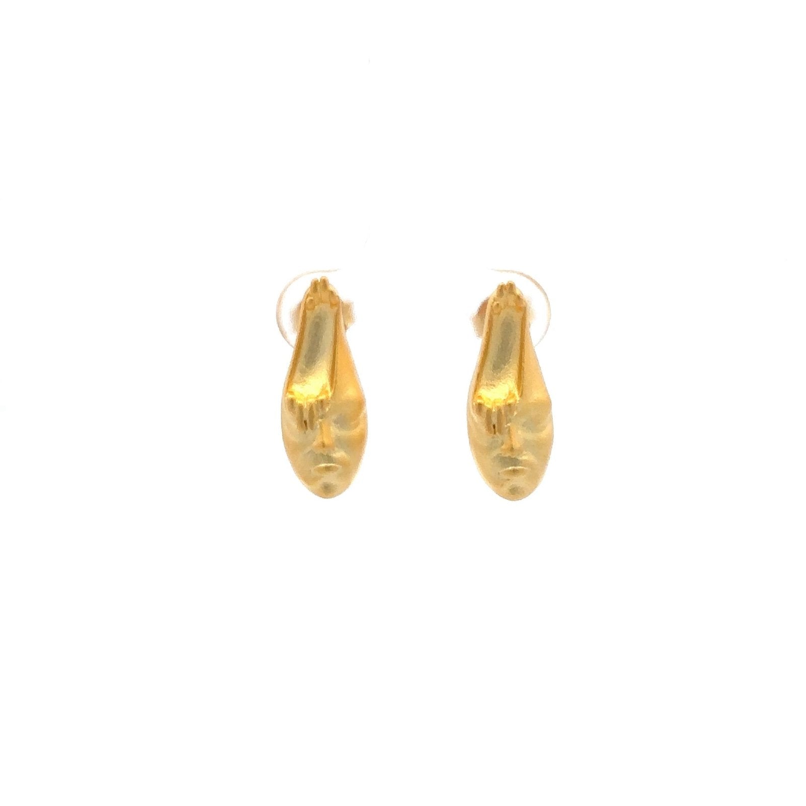 My Fight Mono Pearl Silver Stud Earrings Body Shape Collection by Natkina
